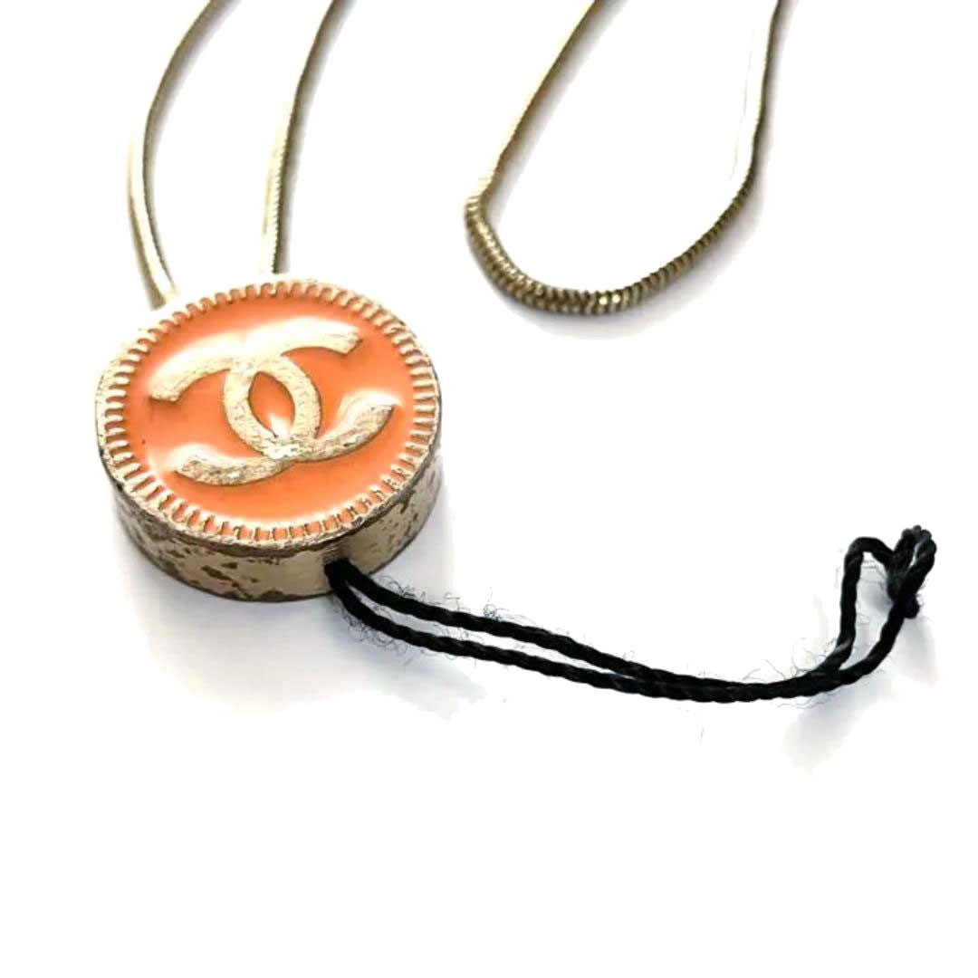 CHANEL シャネル ネックストラップ ココマーク ゴールド オレンジ 03P