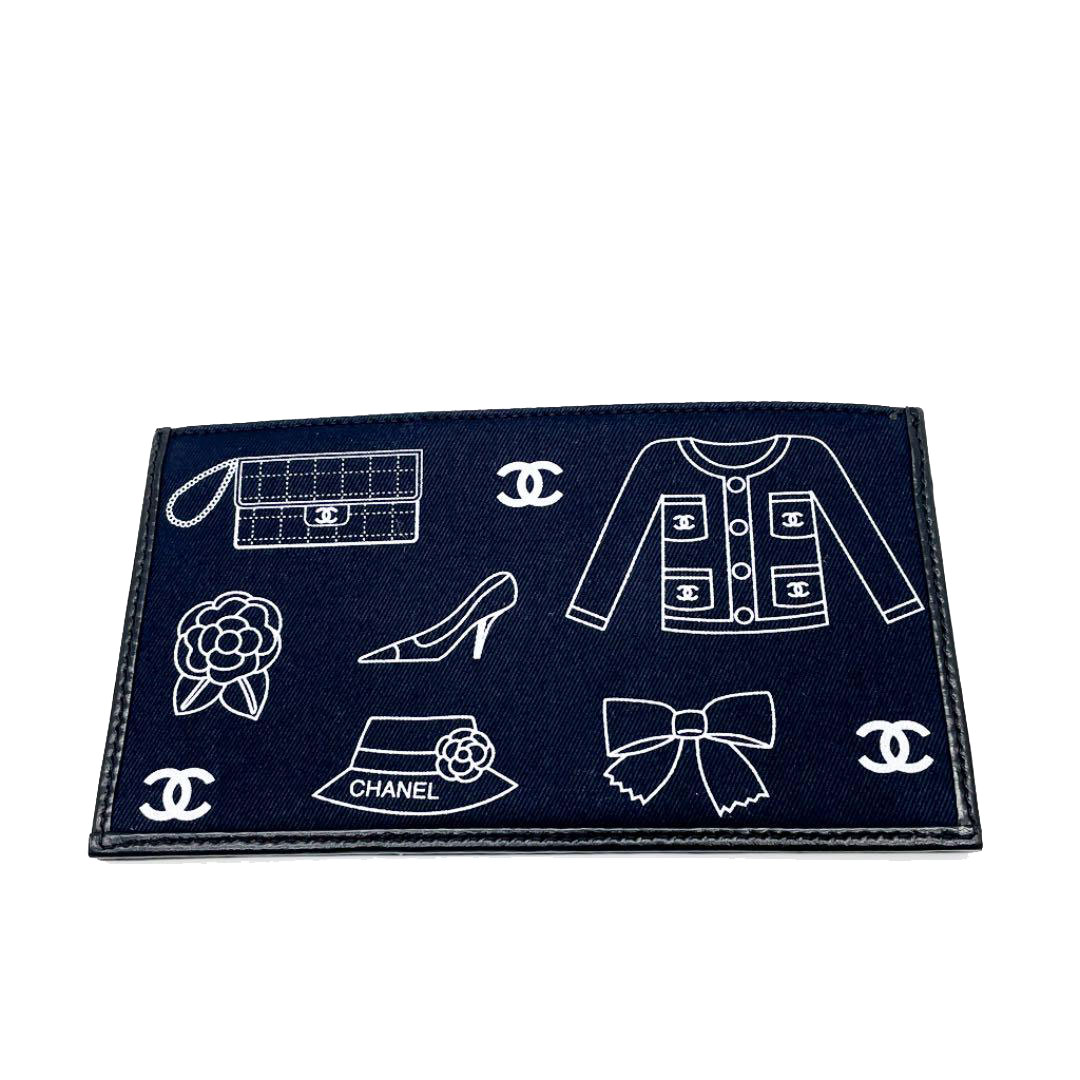 CHANEL シャネル ミニポーチ アイコンモチーフ キャンバス ブラック 7