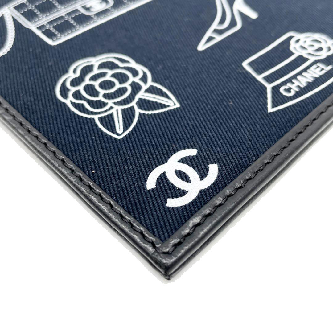 CHANEL シャネル ミニポーチ アイコンモチーフ キャンバス ブラック 7