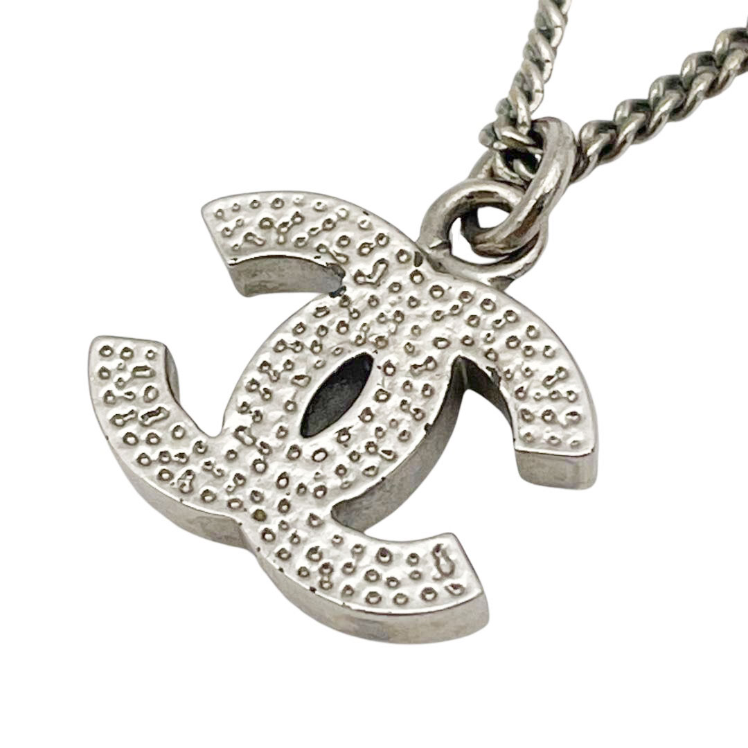 CHANEL シャネル ネックレス ココマーク ラインストーン シルバー B11V