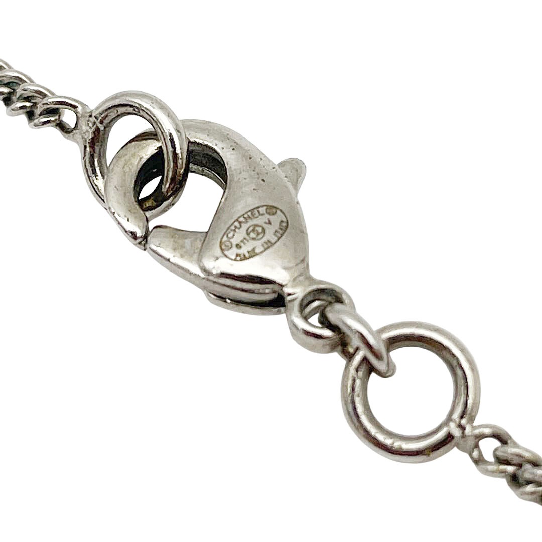 CHANEL シャネル ネックレス ココマーク ラインストーン シルバー B11V