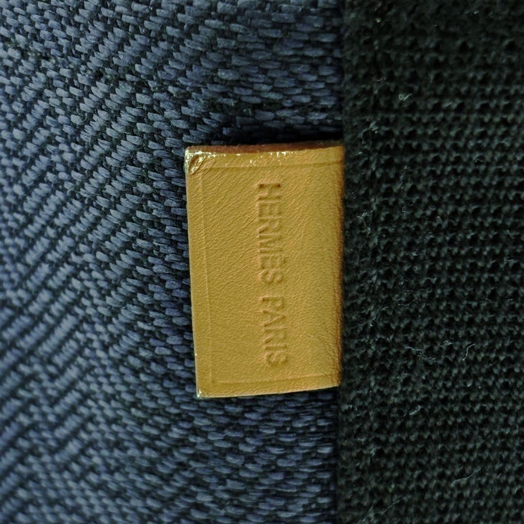 HERMES エルメス ハンドバッグ サクソーMM トワルアッシュ キャンバス ネイビー/ブラック