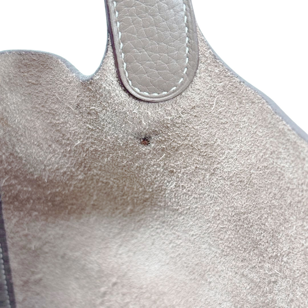 HERMES エルメス ハンドバッグ ピコタンロック18 PM トリヨンクレマンス エトゥープ/シルバー金具 X刻印