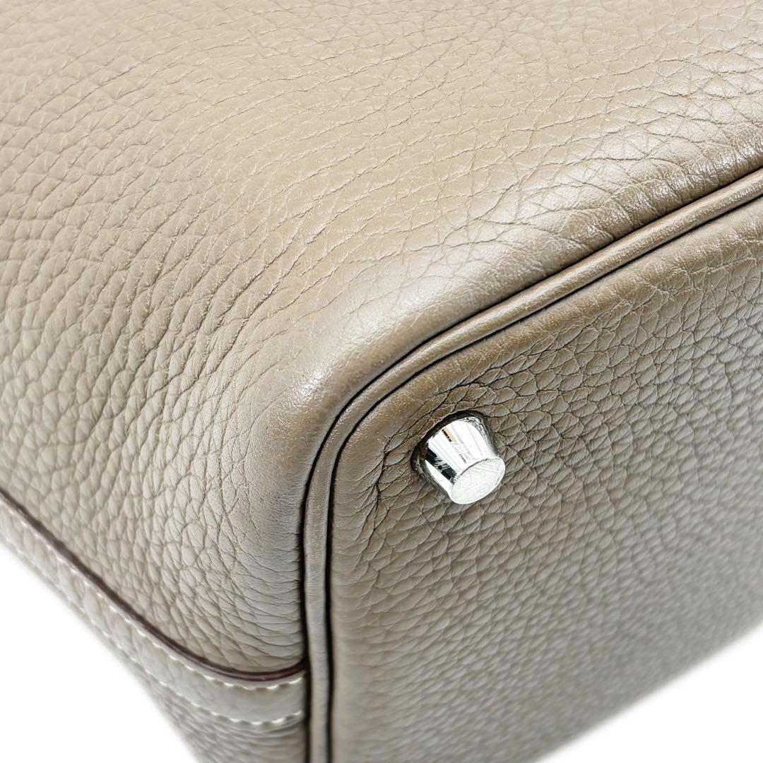 HERMES エルメス ハンドバッグ ピコタンロック18 PM トリヨンクレマンス エトゥープ/シルバー金具 X刻印