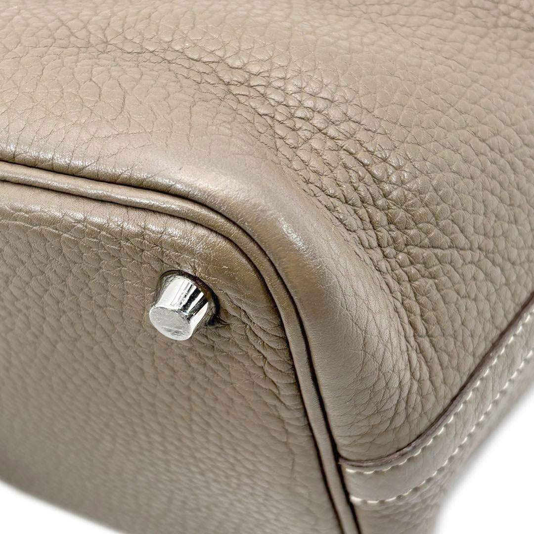 HERMES エルメス ハンドバッグ ピコタンロック18 PM トリヨンクレマンス エトゥープ/シルバー金具 X刻印