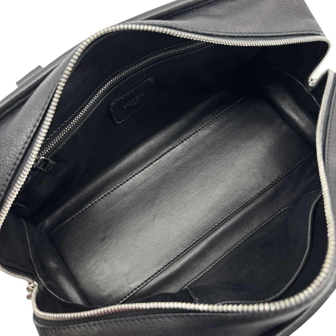 LOEWE ロエベ アマソナ28 ハンドバッグ レザー ブラック/シルバー金具