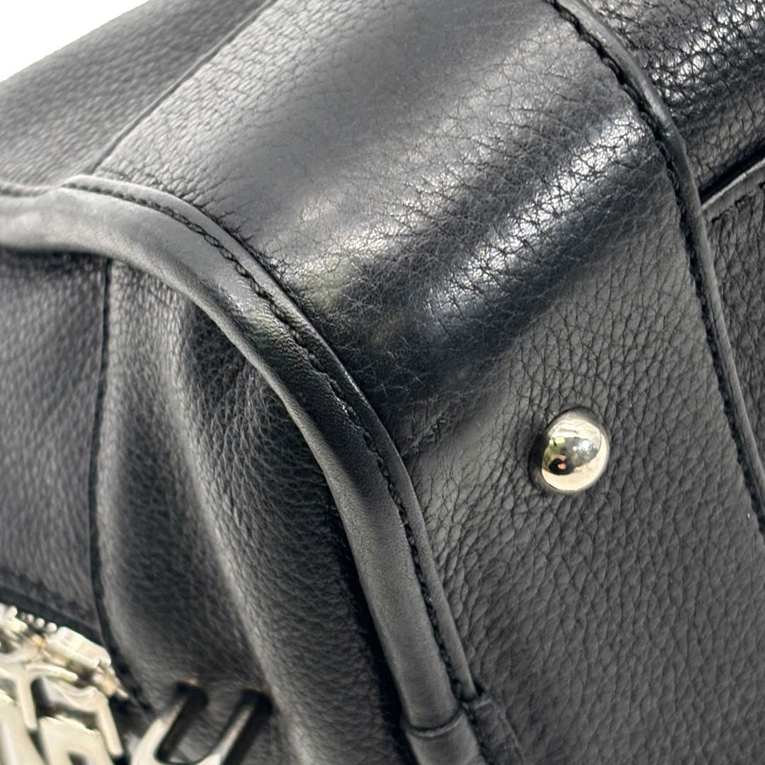 LOEWE ロエベ アマソナ28 ハンドバッグ レザー ブラック/シルバー金具