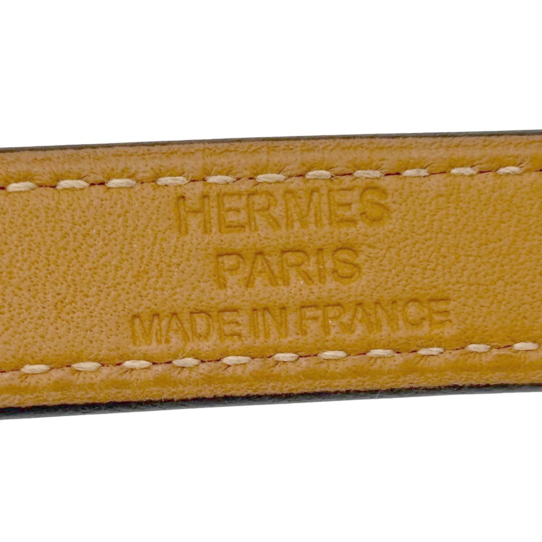 HERMES エルメス レザー ブレスレット ケリー ドゥブルトゥール T2 ブラック/ゴールド金具 Z刻印