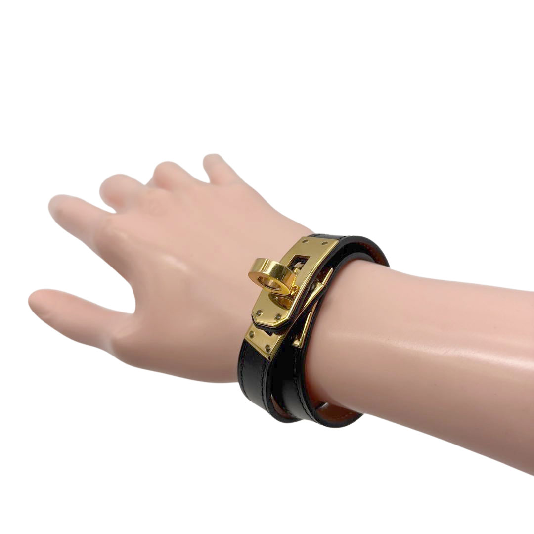 HERMES エルメス レザー ブレスレット ケリー ドゥブルトゥール T2