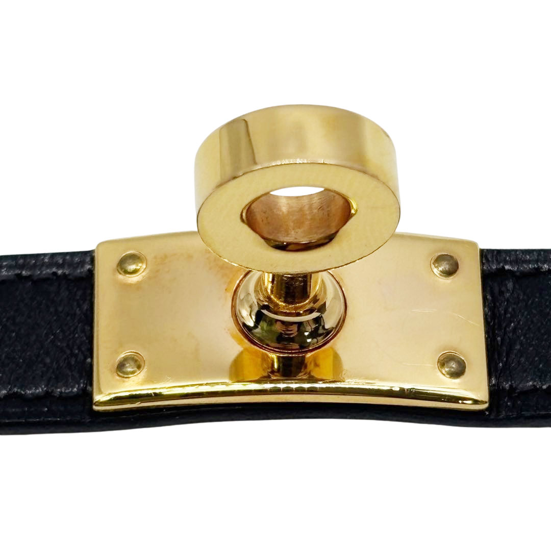 HERMES エルメス レザー ブレスレット ケリー ドゥブルトゥール T2