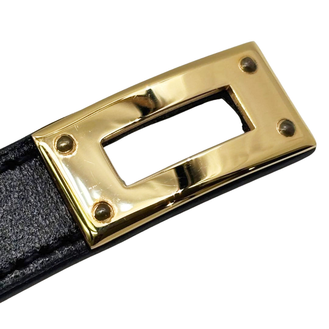HERMES エルメス レザー ブレスレット ケリー ドゥブルトゥール T2