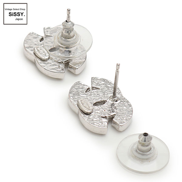 ■シャネル■ ココマーク ピアス シルバー ラインストーン 01P 【CHANEL】