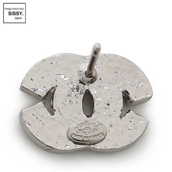 ■シャネル■ ココマーク ピアス シルバー ラインストーン 01P 【CHANEL】