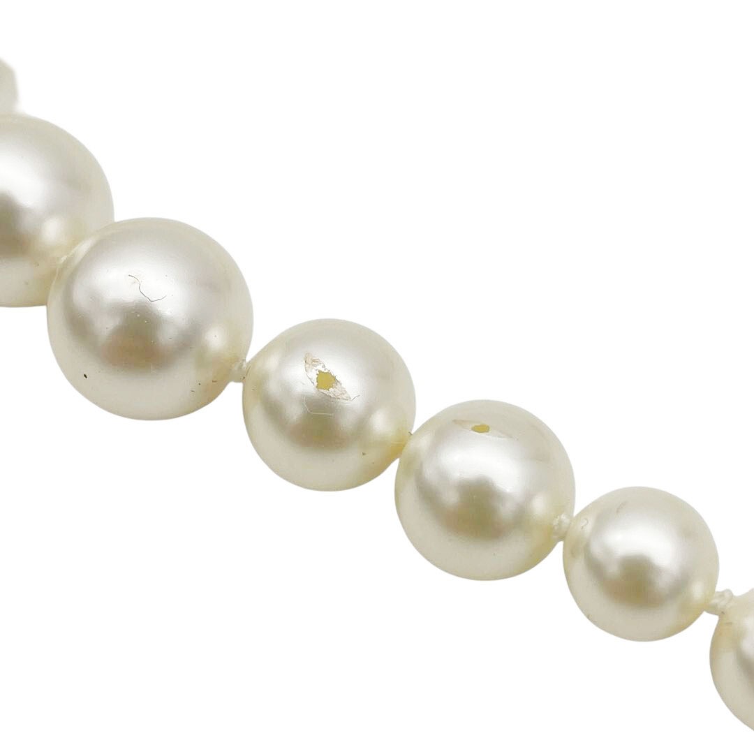 CHANEL シャネル ロングネックレス フェイクパール ココマーク A14P シルバー A87842