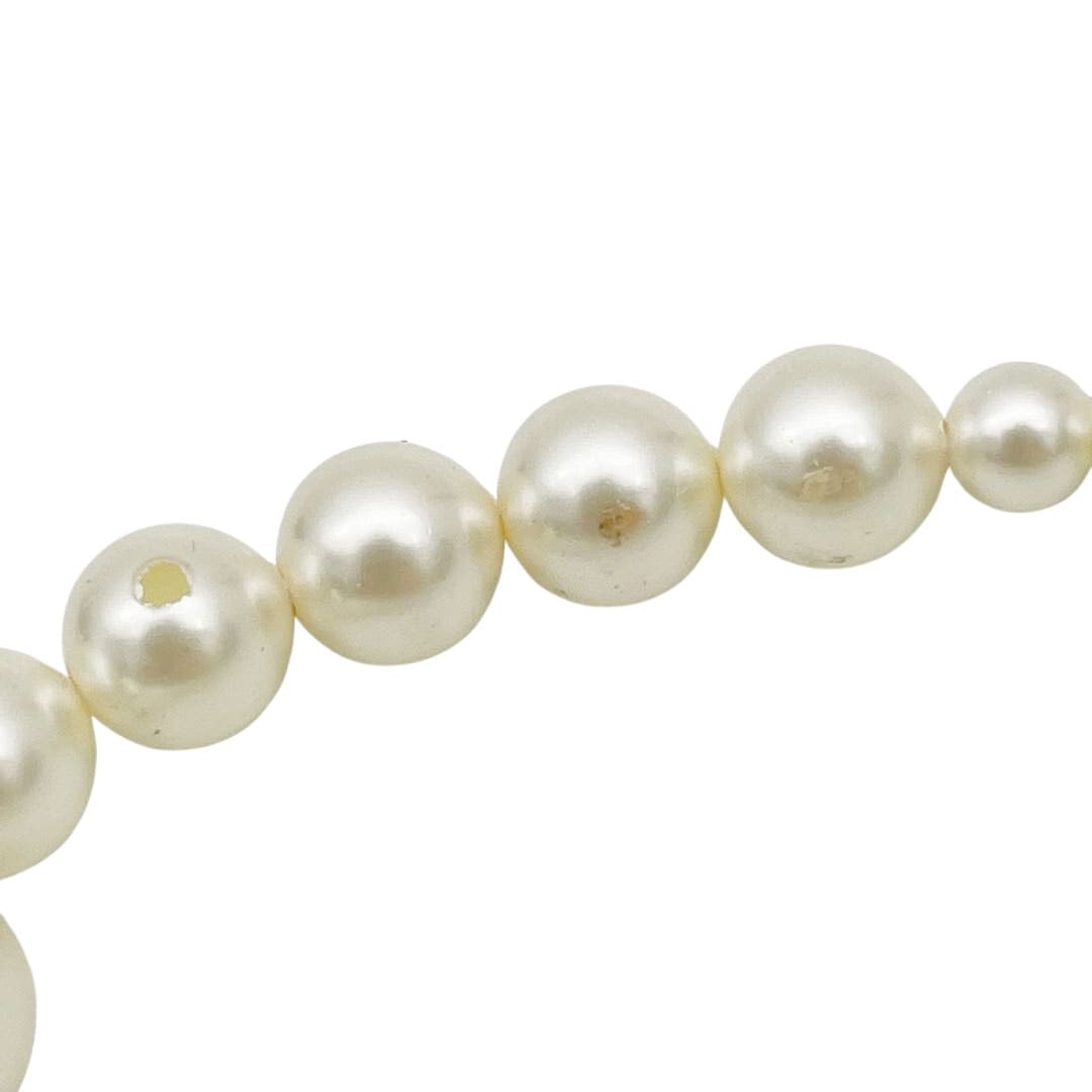 CHANEL シャネル ロングネックレス フェイクパール ココマーク A14P シルバー A87842