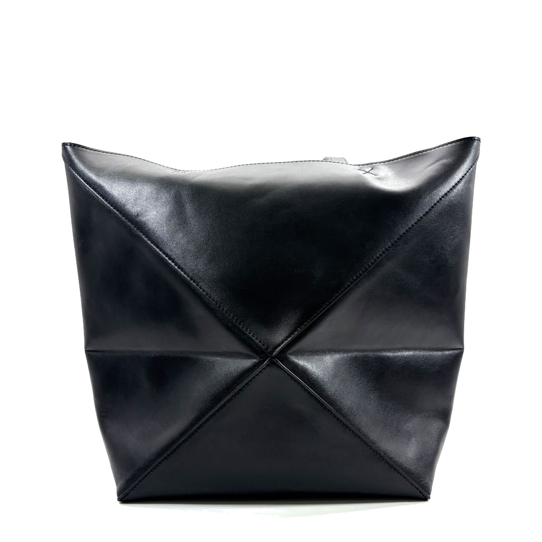 LOEWE ロエベ パズルフォルド トートバッグ ミディアム シャイニーカーフ ブラック A657G50X01