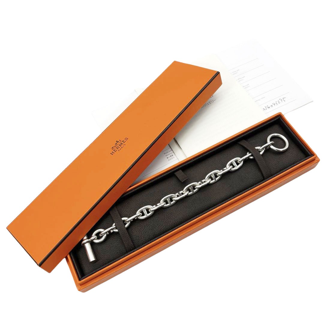 HERMES エルメス ブレスレット シェーヌダンクルMM 15コマ Ag925 シルバー 54.5g