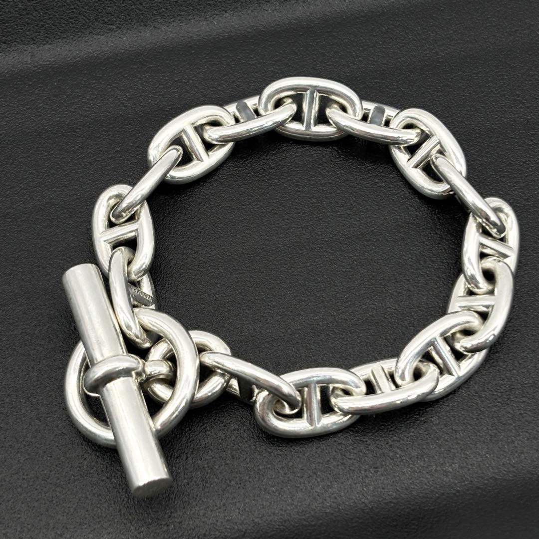 HERMES エルメス ブレスレット シェーヌダンクルMM 15コマ Ag925 シルバー 54.5g