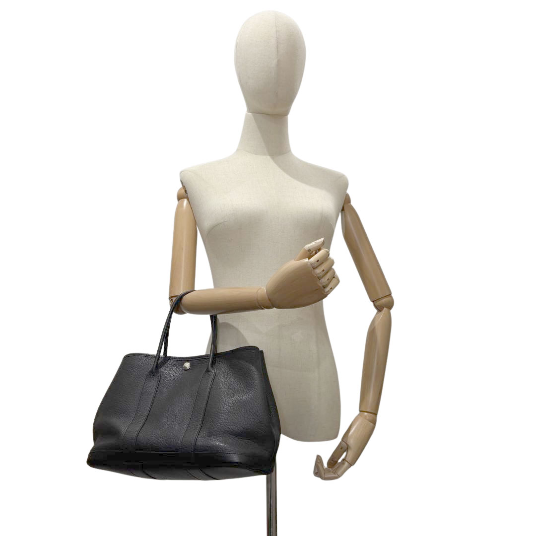 HERMES エルメス トートバッグ ガーデンパーティ30 TPM ネゴンダ ブラック □K刻印