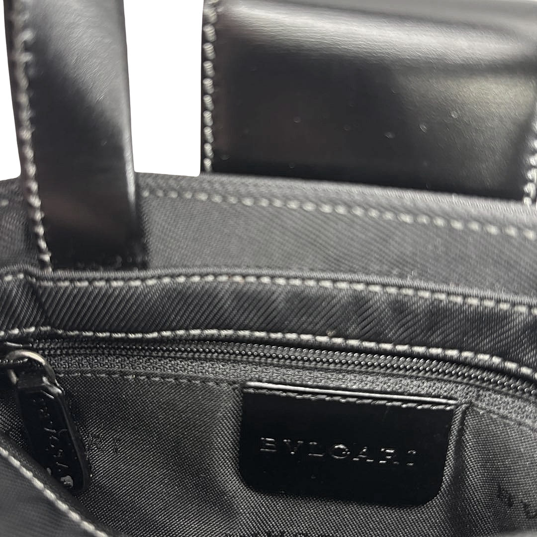 BVLGARI ブルガリ ミニハンドバッグ ナイロン/レザー ブラック