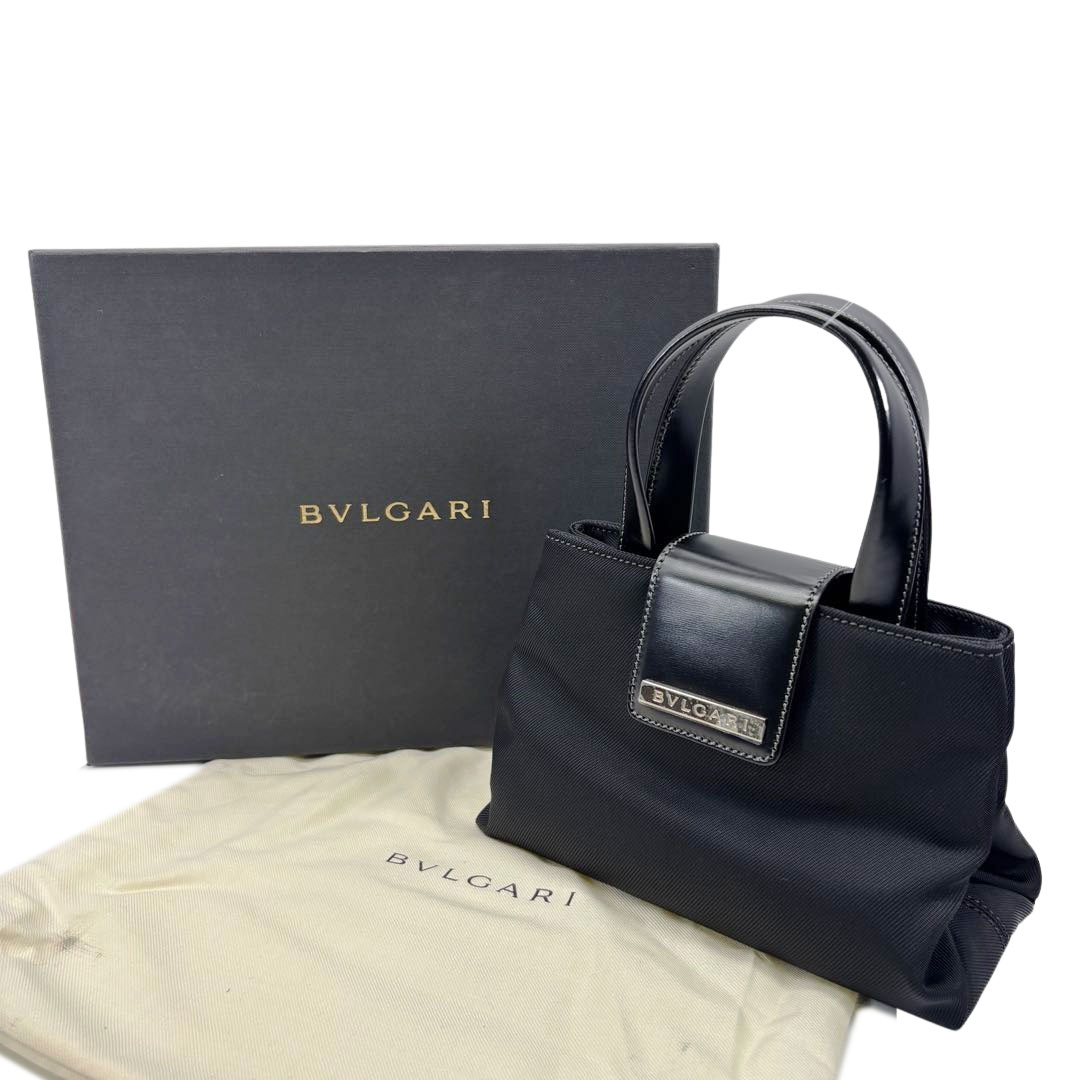 BVLGARI ブルガリ ミニハンドバッグ ナイロン/レザー ブラック