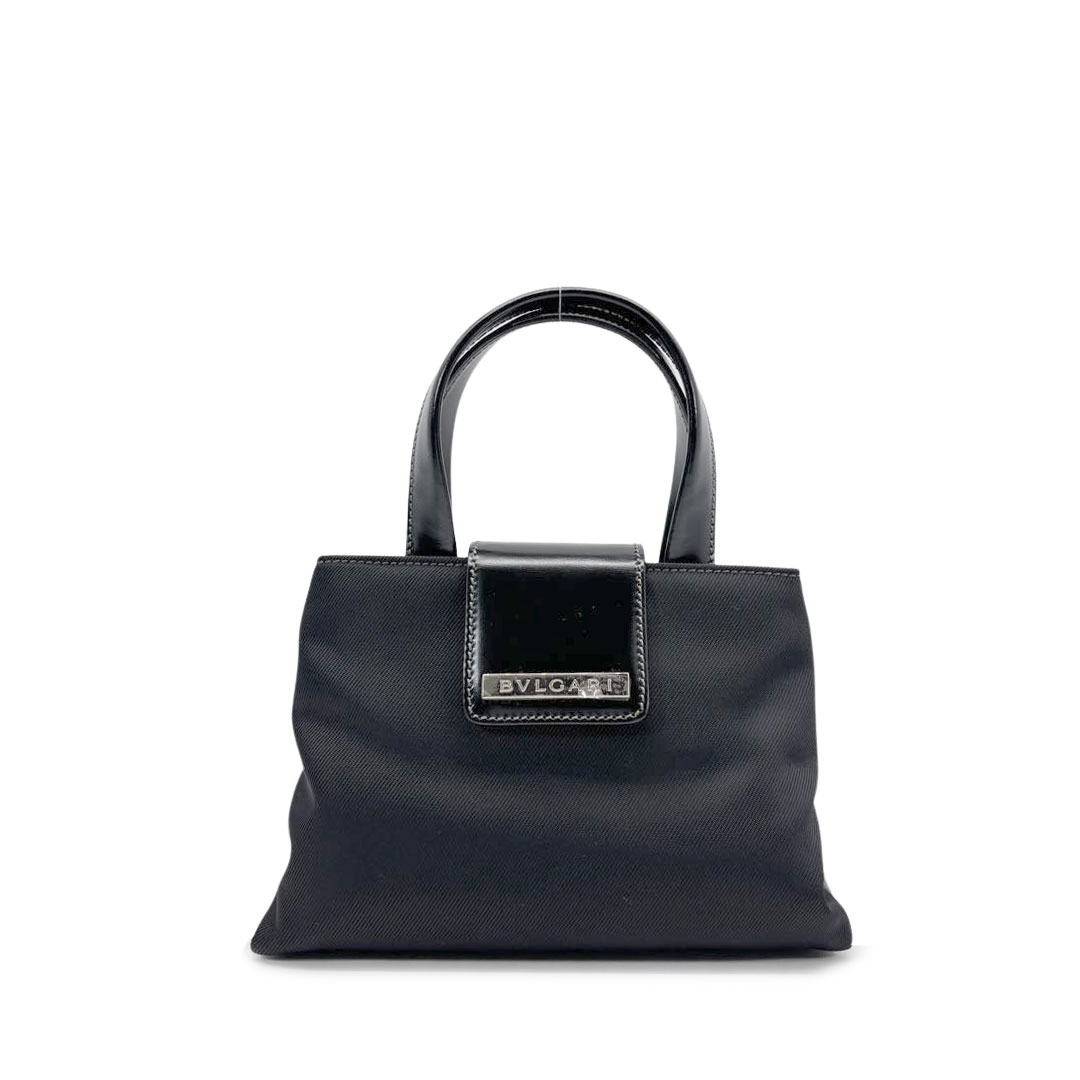 BVLGARI ブルガリ ミニハンドバッグ ナイロン/レザー ブラック