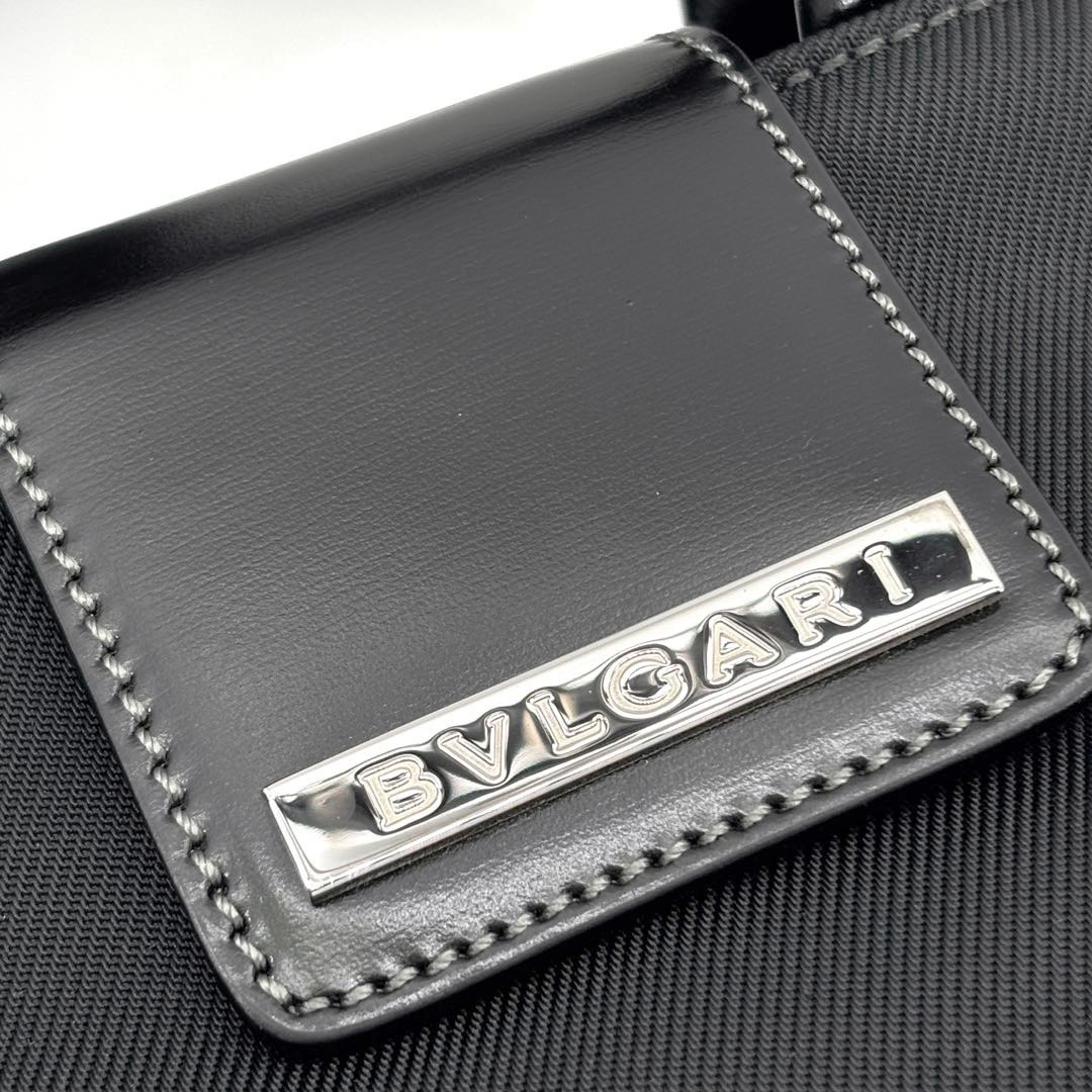 BVLGARI ブルガリ ミニハンドバッグ ナイロン/レザー ブラック