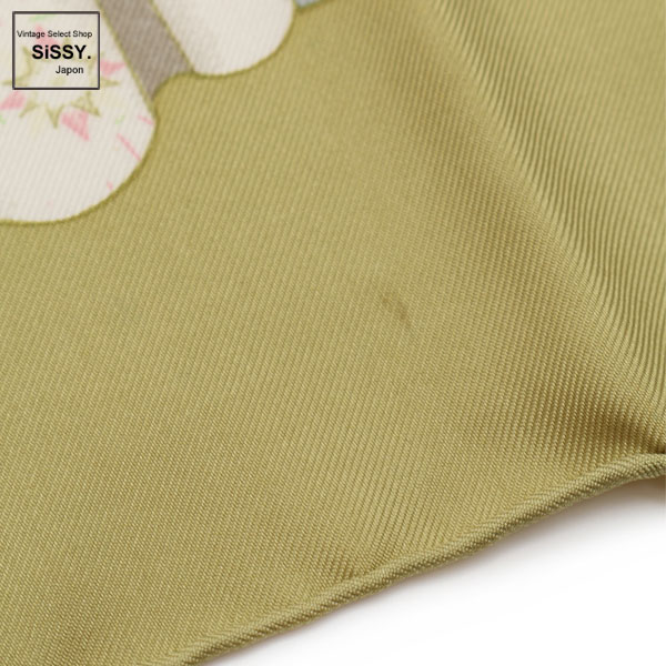 ■エルメス■ スカーフ カレ90 「AZVLEJOS」 シルク 黄緑 ホワイト マルチカラー 【HERMES】