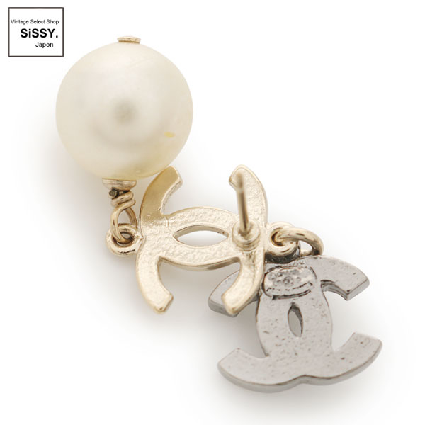 ■シャネル■ ココマーク ピアス フェイクパール ゴールド シルバー ラインストーン 05P 【CHANEL】