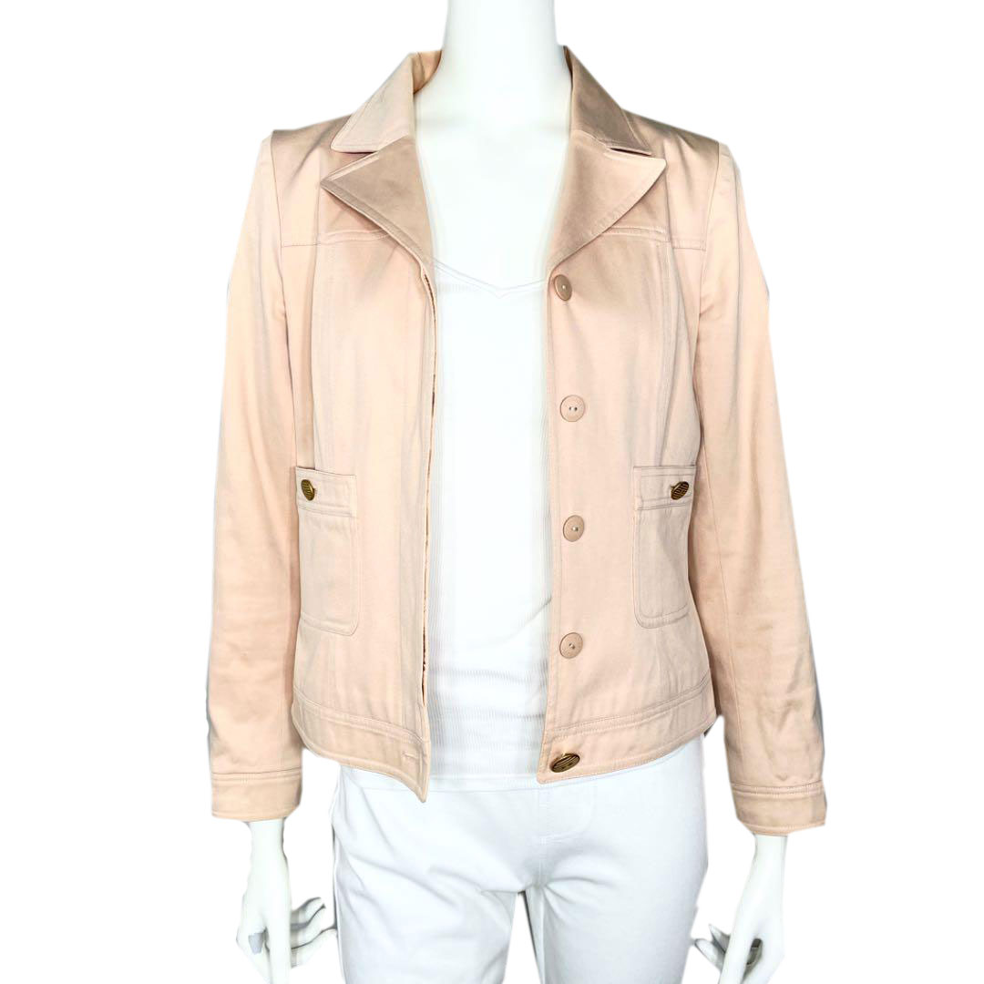 CHANEL シャネル ジャケット コットン ピンクベージュ 02P レディース 38