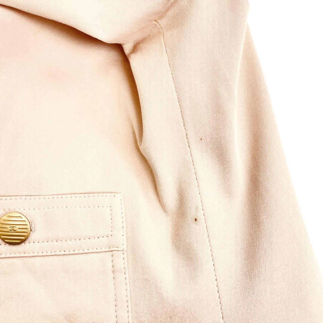 CHANEL シャネル ジャケット コットン ピンクベージュ 02P レディース 38