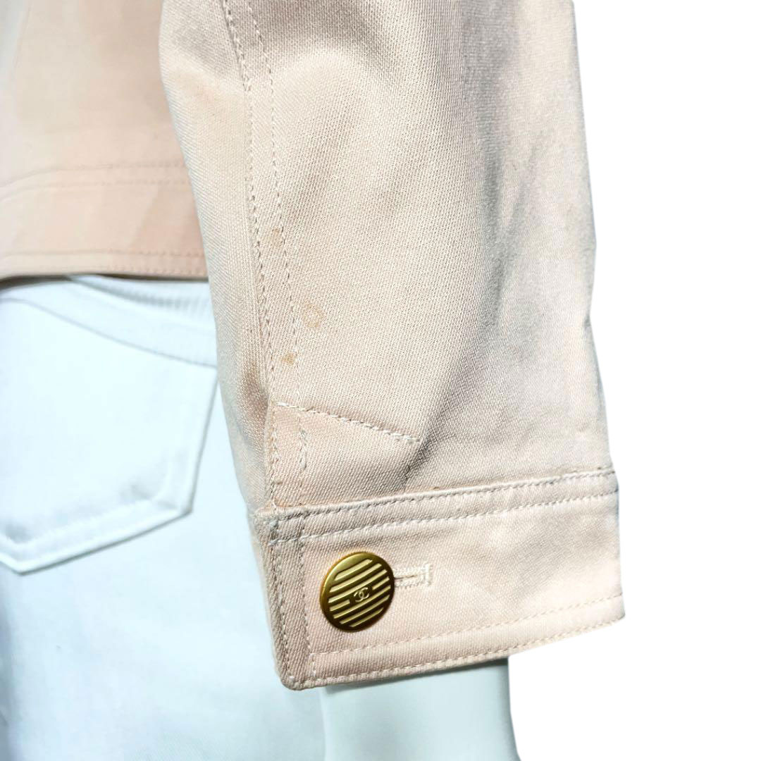 CHANEL シャネル ジャケット コットン ピンクベージュ 02P レディース 38