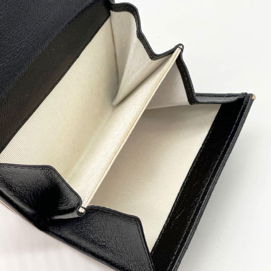 CHANEL シャネル 三つ折り コンパクト財布 ビコローレ ブラック ベージュ 2010年