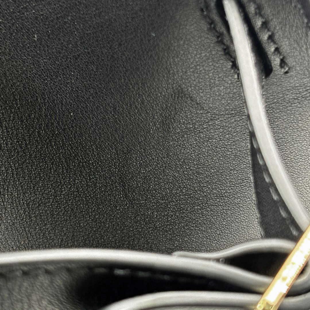 THE ROW ザ・ロウ ハンドバッグ ソフトマルゴー10 サドルレザー ブラック/ゴールド金具 W1190 L72 BLSG