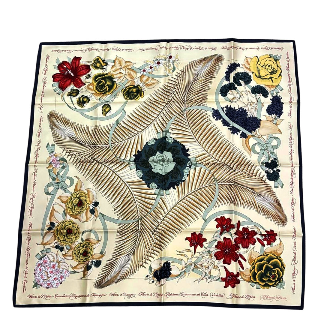 Hermes エルメス　カレ　オペラの花 HERMES エルメス スカーフ カレ90 『Fleurs de L'Opera(オペラの花
