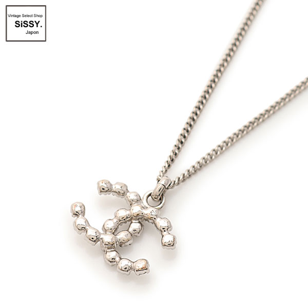 ■シャネル■ ココマーク ネックレス ラインストーン シルバー 04V 【CHANEL】