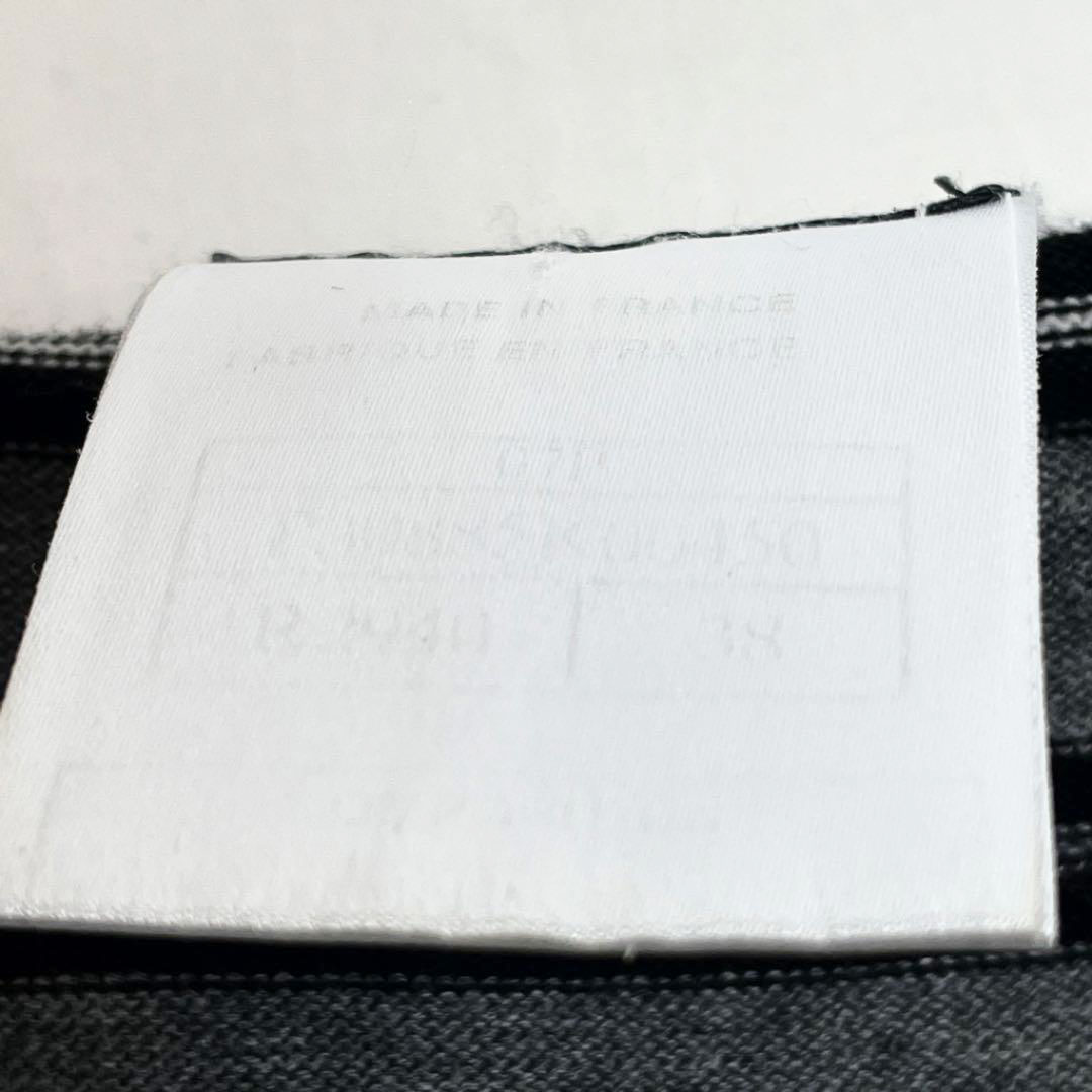 CHANEL シャネル 長袖チュニック トップス ボーダー 38 コットン グレー ブラック ホワイト 07P