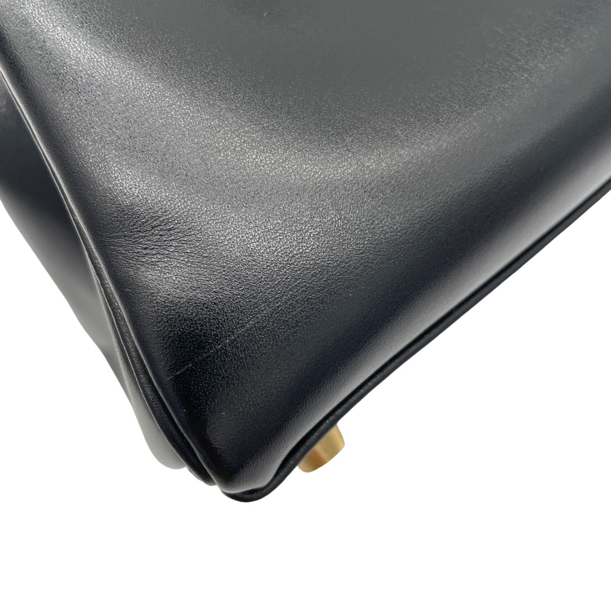 HERMES エルメス ハンドバッグ ケリー32 内縫い ボックスカーフ ブラック ゴールド金具 □E刻印