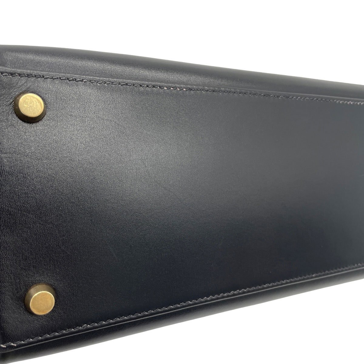 HERMES エルメス ハンドバッグ ケリー32 内縫い ボックスカーフ ブラック ゴールド金具 □E刻印