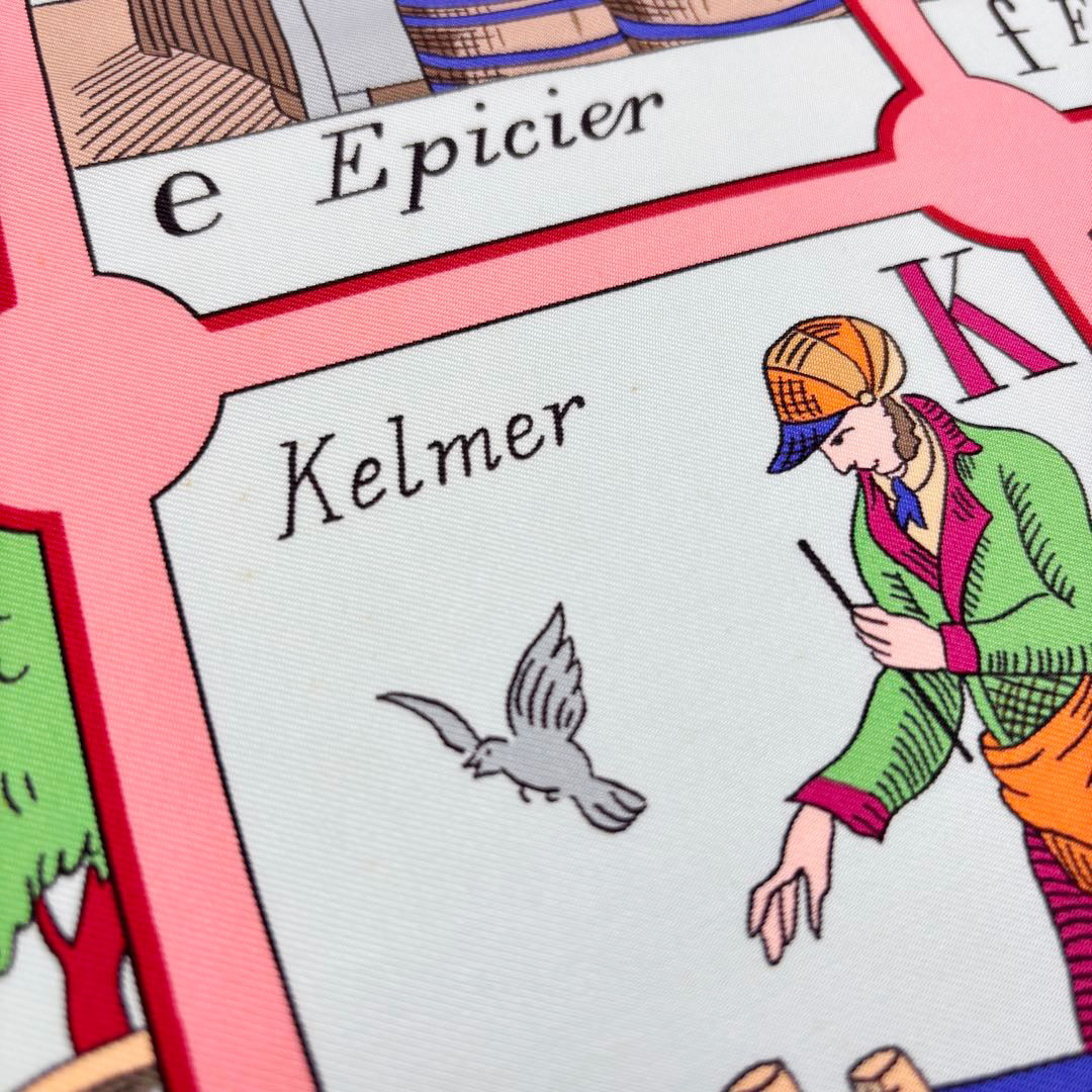 HERMES エルメス スカーフ カレ90 『L'ALPHABET DES METIERS(仕事の