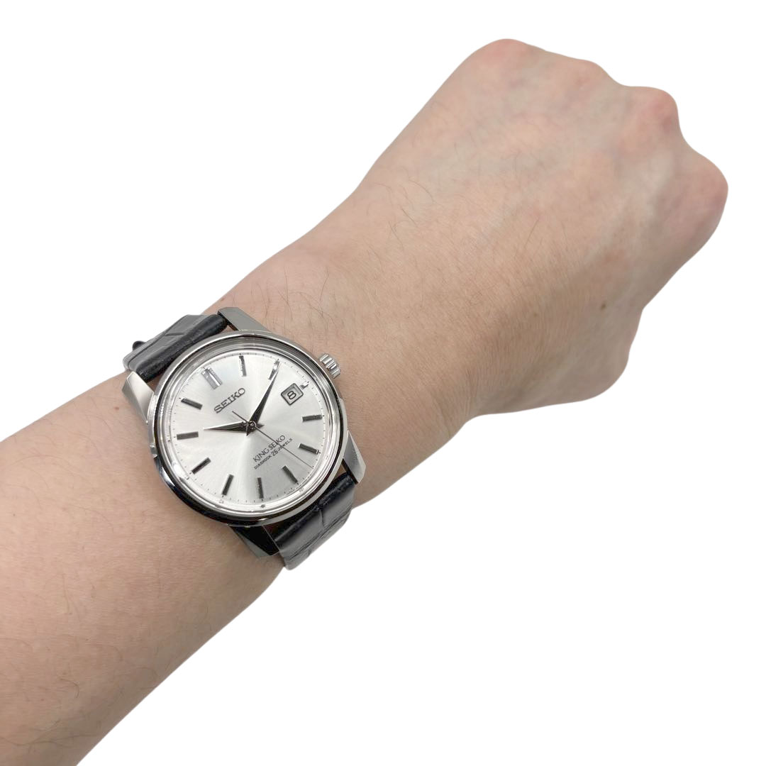 SEIKO キングセイコー メンズ腕時計 創業140周年記念 3000本限定 シルバー AT SS/革 シルバー/ブラック SDKA001