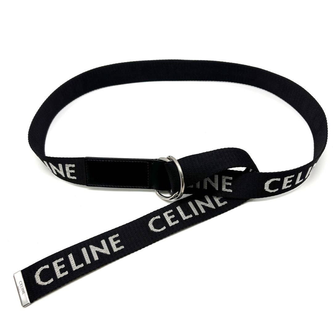 CELINE セリーヌ ダブルリング ベルト ジャガードロゴ ナイロン