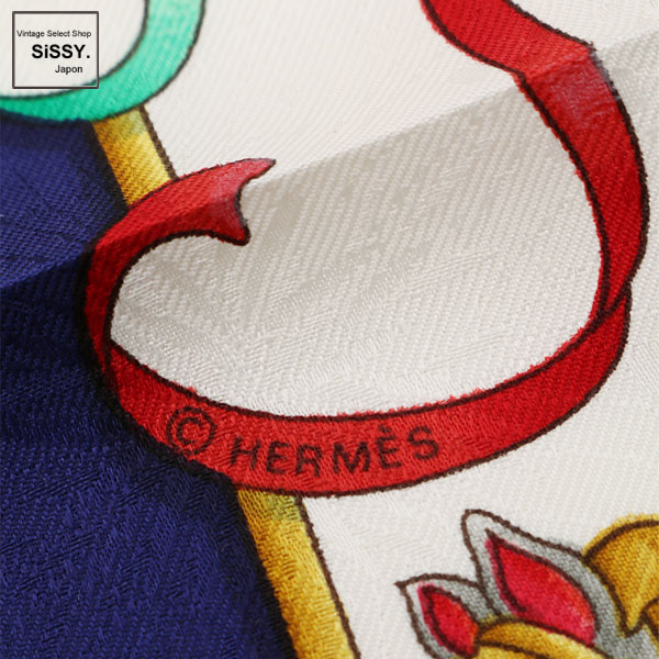 ■エルメス■ スカーフ カレ90 「LUNA PARK」 メリーゴーランド柄 シルク レッド ホワイト ネイビー 【HERMES】