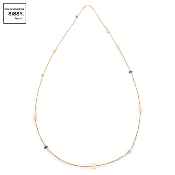 ■シャネル■ ココマーク ネックレス カラーストーン ゴールド ブラー パープル 98P 【CHANEL】