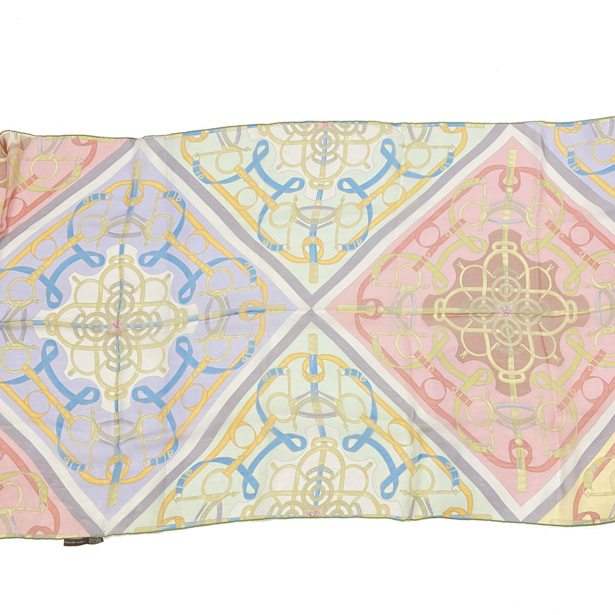 HERMES エルメス シフォンストール マルチカラー シルク100％
