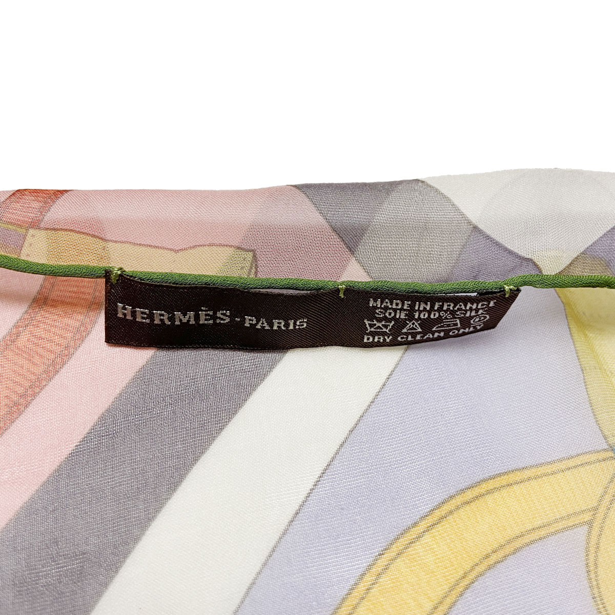 HERMES エルメス シフォンストール マルチカラー シルク100％