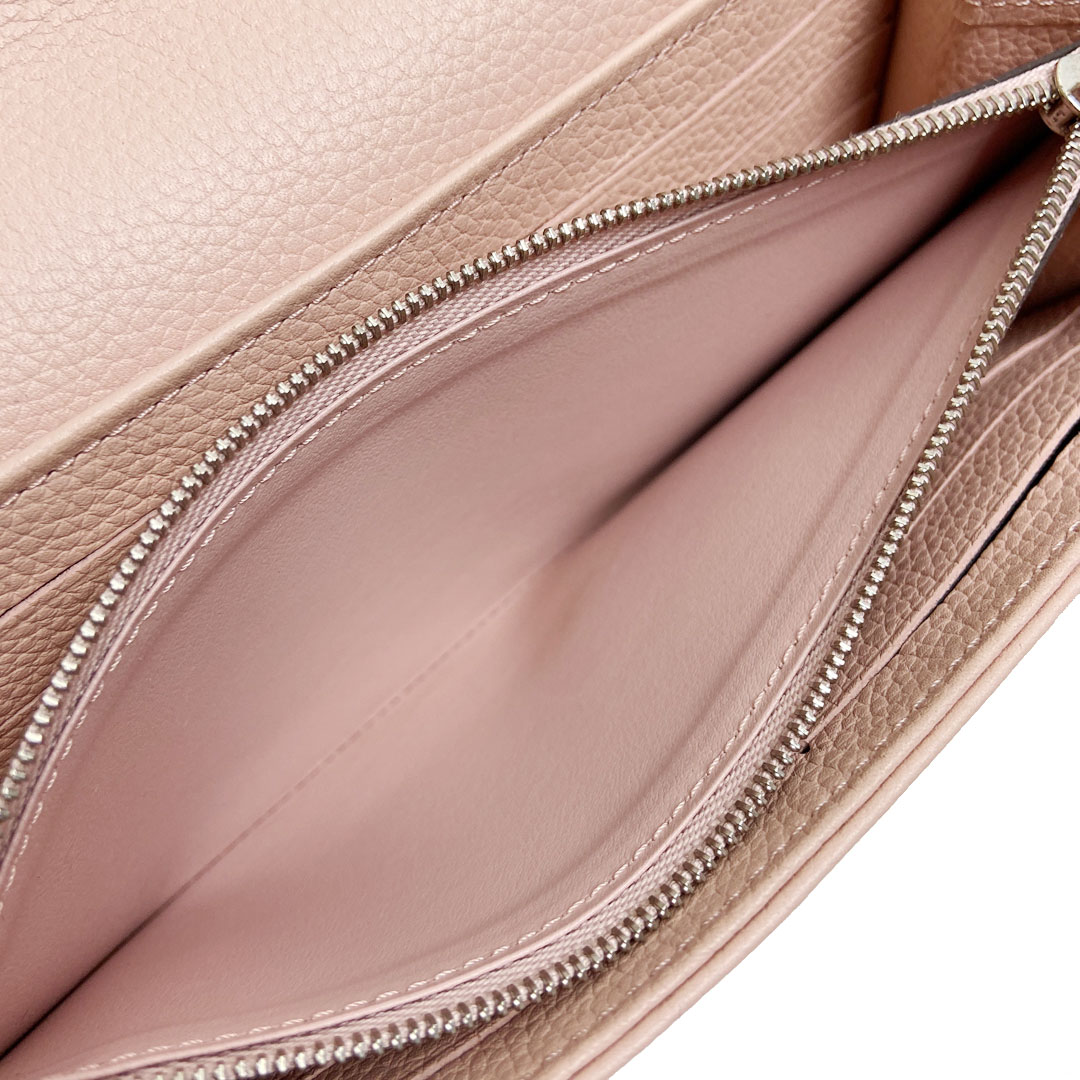 LOUIS VUITTON ルイヴィトン 二つ折り長財布 ポルトフォイユ・イリス マヒナ・レザー マグノリア(ピンク系) M60145
