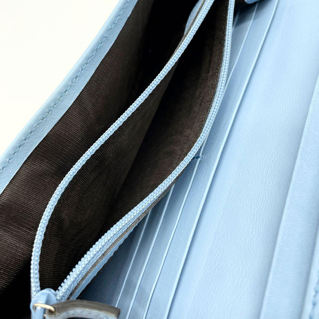 GUCCI グッチ ホック式長財布 マイクログッチシマレザー ライトブルー 449396 アウトレット