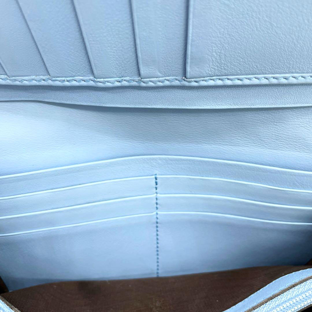 GUCCI グッチ ホック式長財布 マイクログッチシマレザー ライトブルー 449396 アウトレット