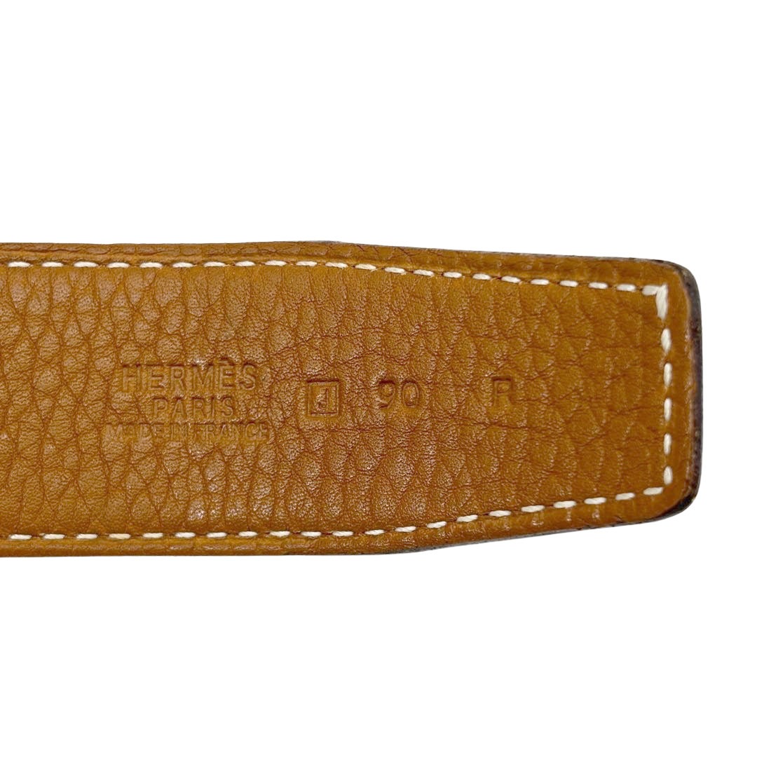 HERMES エルメス Hベルト コンスタンス 90 リバーシブル ボックスカーフ/トリヨンクレマンス ブラック/ゴールド/シルバー金具 □J刻印